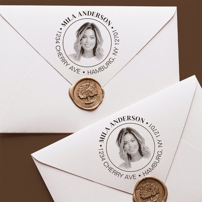 Borracha Foto personalizada, nome e carimbo de endereço de  (Criador carregado)