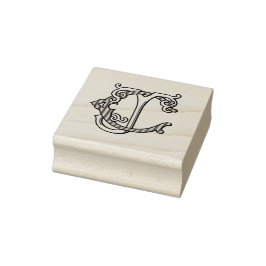 Borracha Iniciais de CJ Monograma Carimbo de Tinta de Borra