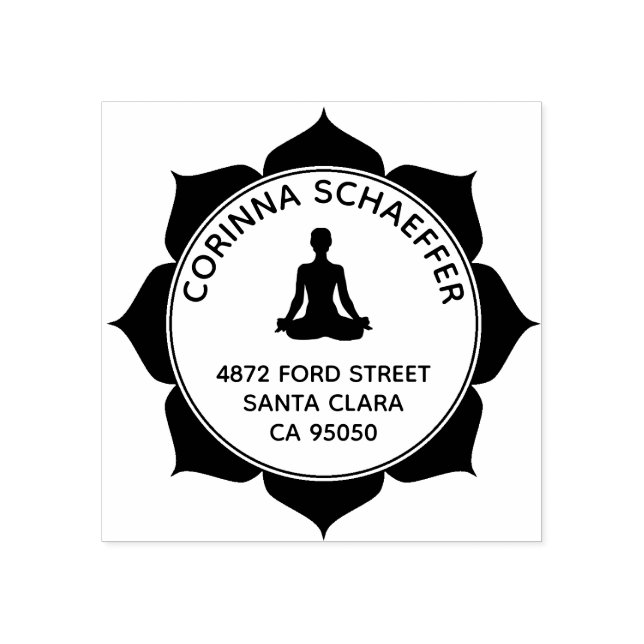 Borracha Meditação de Lotus Devolver Endereço Carimbo de Bo (Impressão)