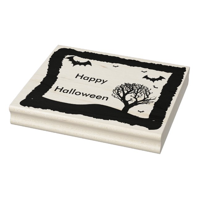 Borracha Morcegos e paisagem arbórea 2 carimbo de arte silh (Carimbo)