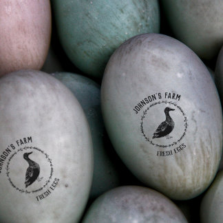 Borracha Nome da Fazenda, Pato | Ovos Frescos | Carimbo de 