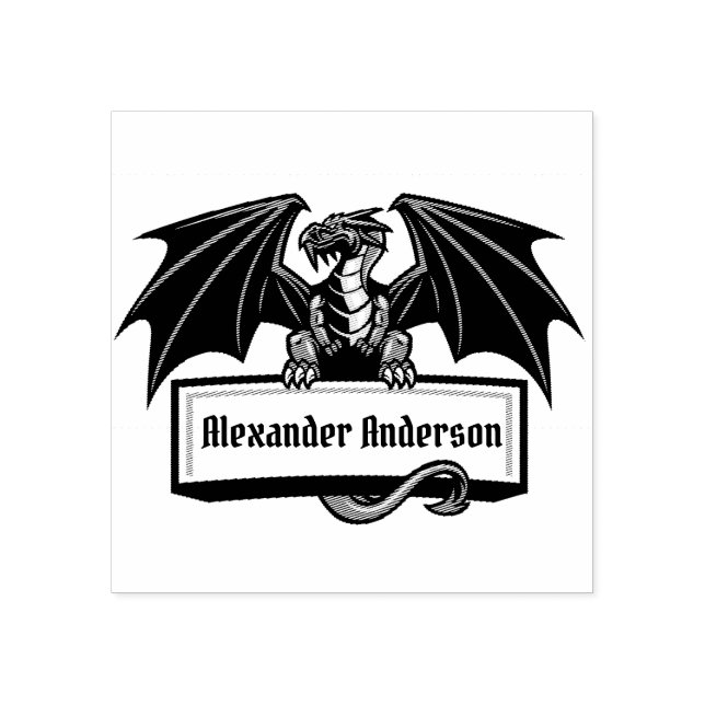 Borracha Nome do dragão Placa Personalizar Carimbo de Borra (Impressão)