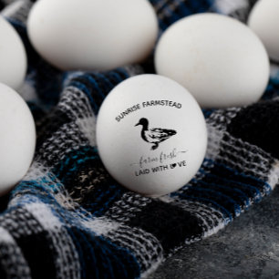 Borracha Ovos de Pato Fresco de fazenda   Carimbo Monograma