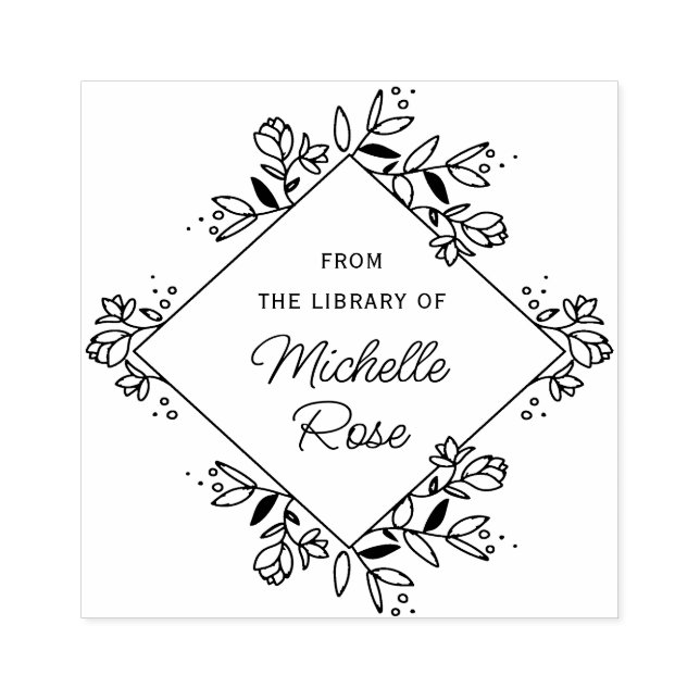 Borracha quadro moderno da biblioteca de carimbo de livros (Impressão)