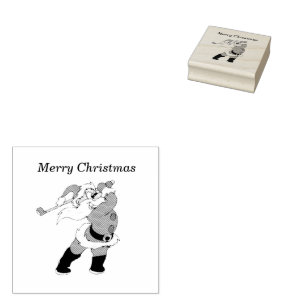 Borracha Santa Clause jogando golfe 2x2 - Carimbo de borrac