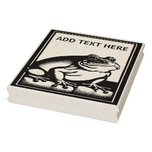 Borracha Sapo Personalizado - Carimbo de Arte da Madeira