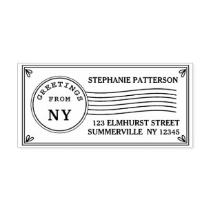 Borracha Saudações De Carimbo Postal De Seu Endereço De 