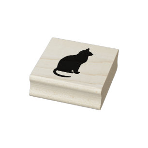 Borracha Sentado Carimbo De Arte De Gato