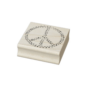 Borracha símbolo de paz religioso carimbo de arte
