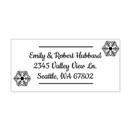 Borracha Snowflakes Endereço de Devolução Carimbo