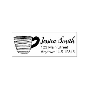 Borracha Teacup Tea Cup Personalizado Endereço Carimbo De B