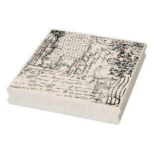 Borracha Vintage - Carimbo de Textura do Ephemera, em franc