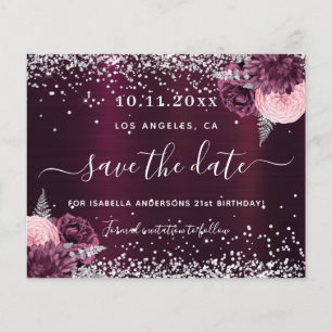 Borralheira floral de prata de aniversário salve a