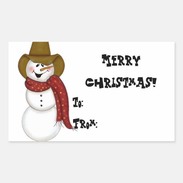 Borrão Bonito Snowman - Etiqueta de Presente (Frente)