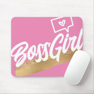 Boss Girl Pink Dourado Mousepad