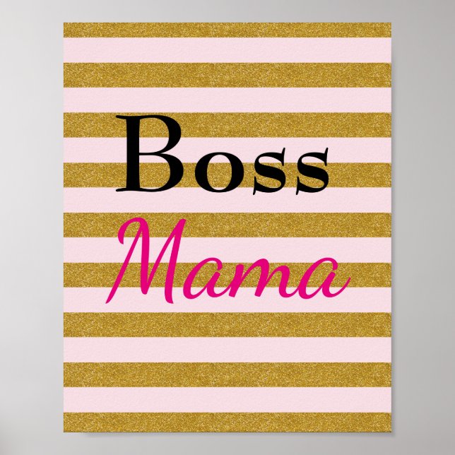 Boss Mama Striped Poster (Frente)