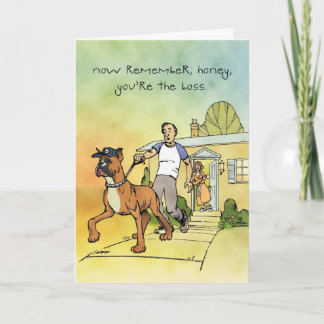 Bossy Boxer - Cartão Engraçado de Aniversário