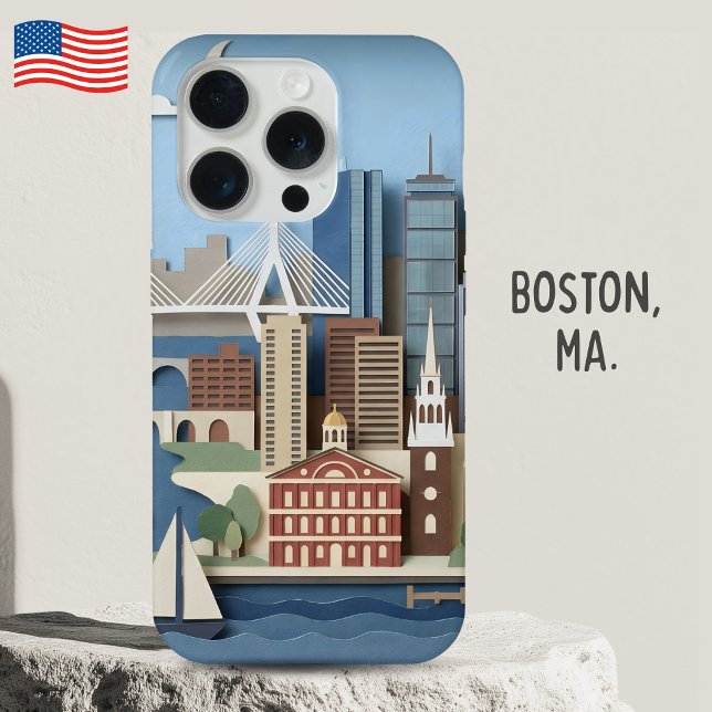 Boston Massachusetts America Layered Paper Art (Criador carregado)