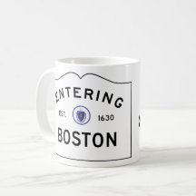 Boston Massachusetts - caneca de café - Roadsign