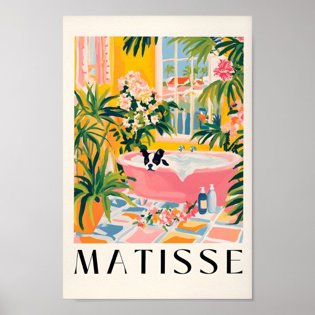 Boston Terrier Aestética Poster, Impressão de cão, (Frente)