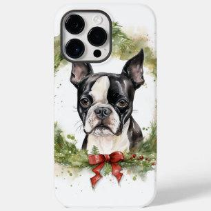 Boston Terrier Christmas Wreath Festivo Pup