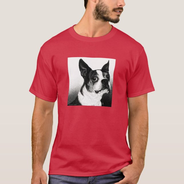 Boston Terrier Dark T-shirt - "Boston Style" (Frente)