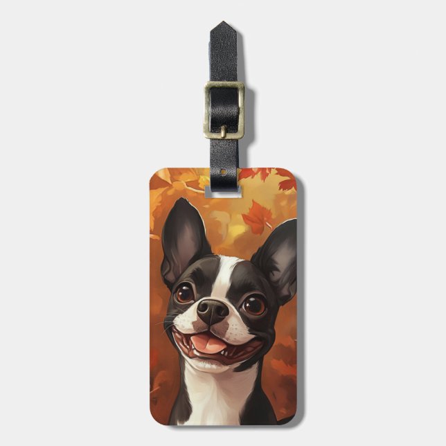Boston Terrier Luggage Tags (Frente Vertical)