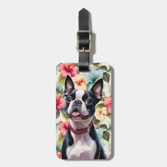Boston Terrier Luggage Tags (Frente Vertical)