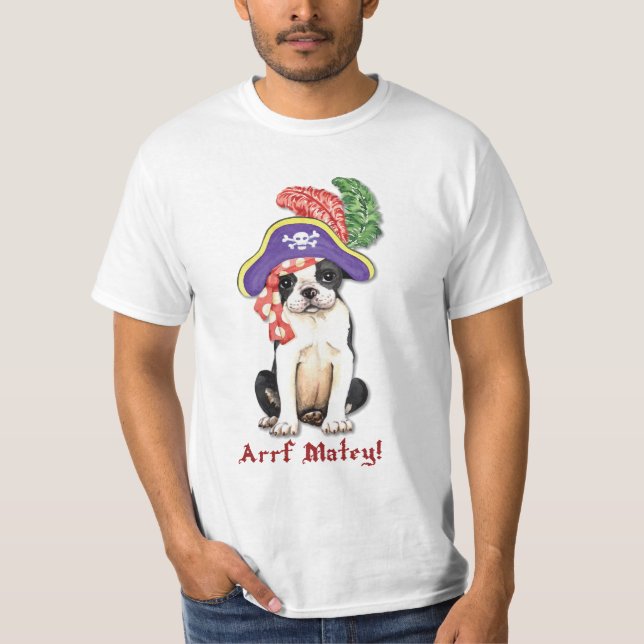 Boston Terrier Pirate T-Shirt (Frente)