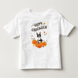 Boston Terrier Pumpkin Cai Deixa Camisa De Hallowe