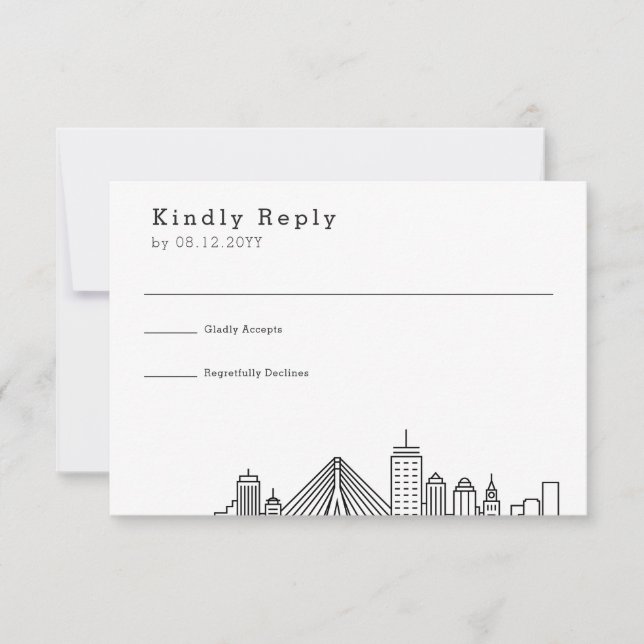 Boston Wedding | RSVP Skyline Estilizado (Frente)