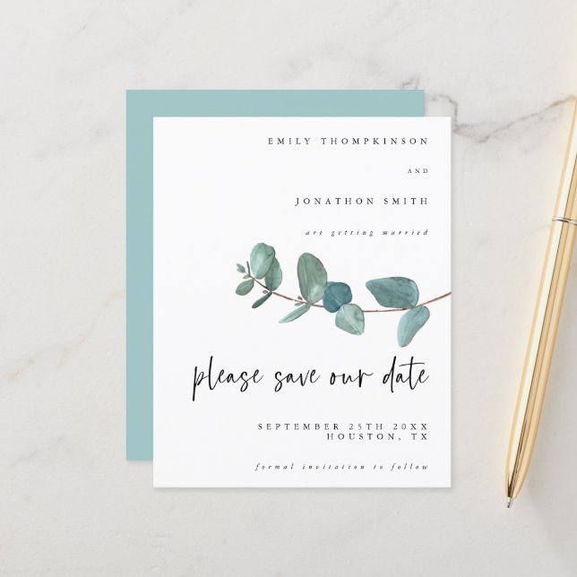 Bot De Script Eucalyptus De Orçamento Salvar A Dat (Frente/Verso In Situ)