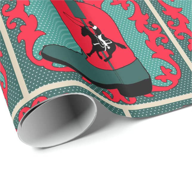 Bota Cowboy Ocidental Com Papel De Embrulho De Pre (Ponta do rolo)