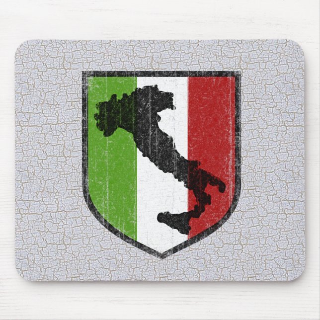 Bota italiana Mousepad da bandeira do vintage (Frente)