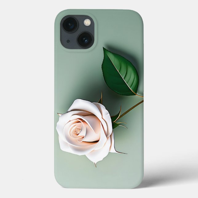 Botânica de Rosa Branca Elegante (Verso)