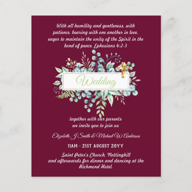 Botânica dos Convites Católicos Modernos (Frente)