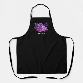 Botânica floral, preto e roxo, de cor aquosa