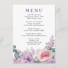 Botânica Floral Purple e Pink Weding Menu