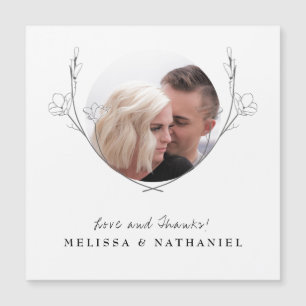 Botânica Floral Wreath Foto de Obrigado Casamento