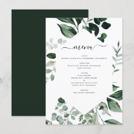 Botânica Greenery Foliage Watercolor Menu Casament