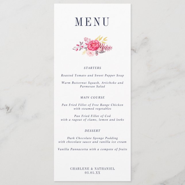Botânica Lusciosa Menu Floral de Casamento (Frente)
