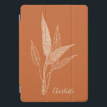 Botânica Mínima Moderna em Ferrugem Personalizada<br><div class="desc">Botânica minimalista moderna no Cobrir iPad Pro,  personalizado por crosta laranja queimada</div>