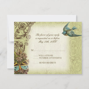 Botanica que Wedding o cartão da resposta de RSVP