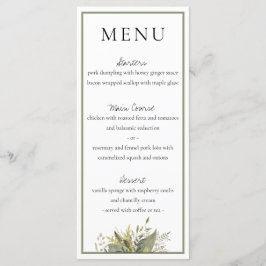 Botânica Watercolor Menu Greenery Wedding
