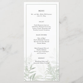 Botânica Watercolor Menu Greenery Wedding