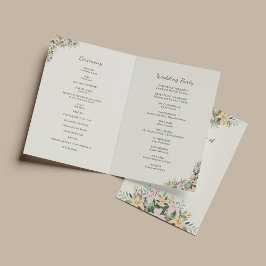 Botanical wedding program