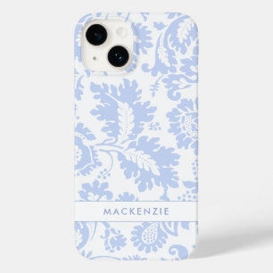 Botânico Floral Azul Elegante