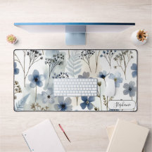 Botânico Orgânico Azul Delicado Personalizado