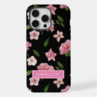 Botânico Preto com Flores Rosa