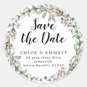 Botânico rosa Salvar as Etiquetas de Endereço de D